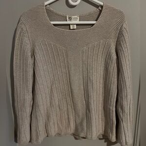 Cotton country by Parkhurst Knit Sweater Offwhite/Grey/Beige Colour L